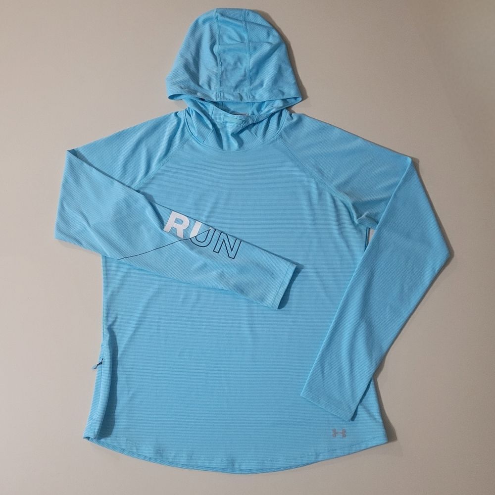 Under Armour Women's Blue Hooded Fitted HeatGear® Running Pullover